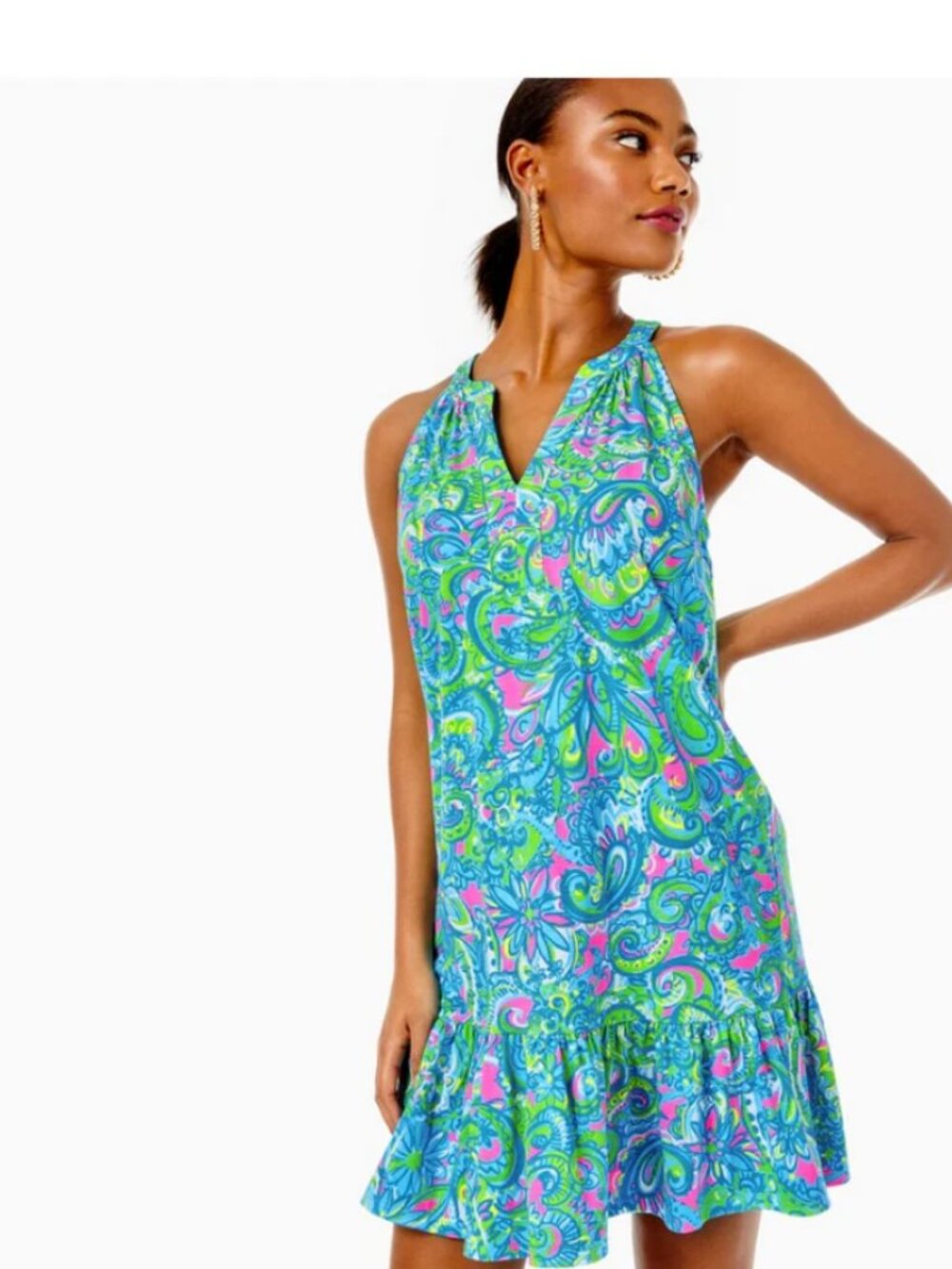 Lilly Pulitzer Danberry Dress Seabreeze Blue Hey Gull Friend Printed M